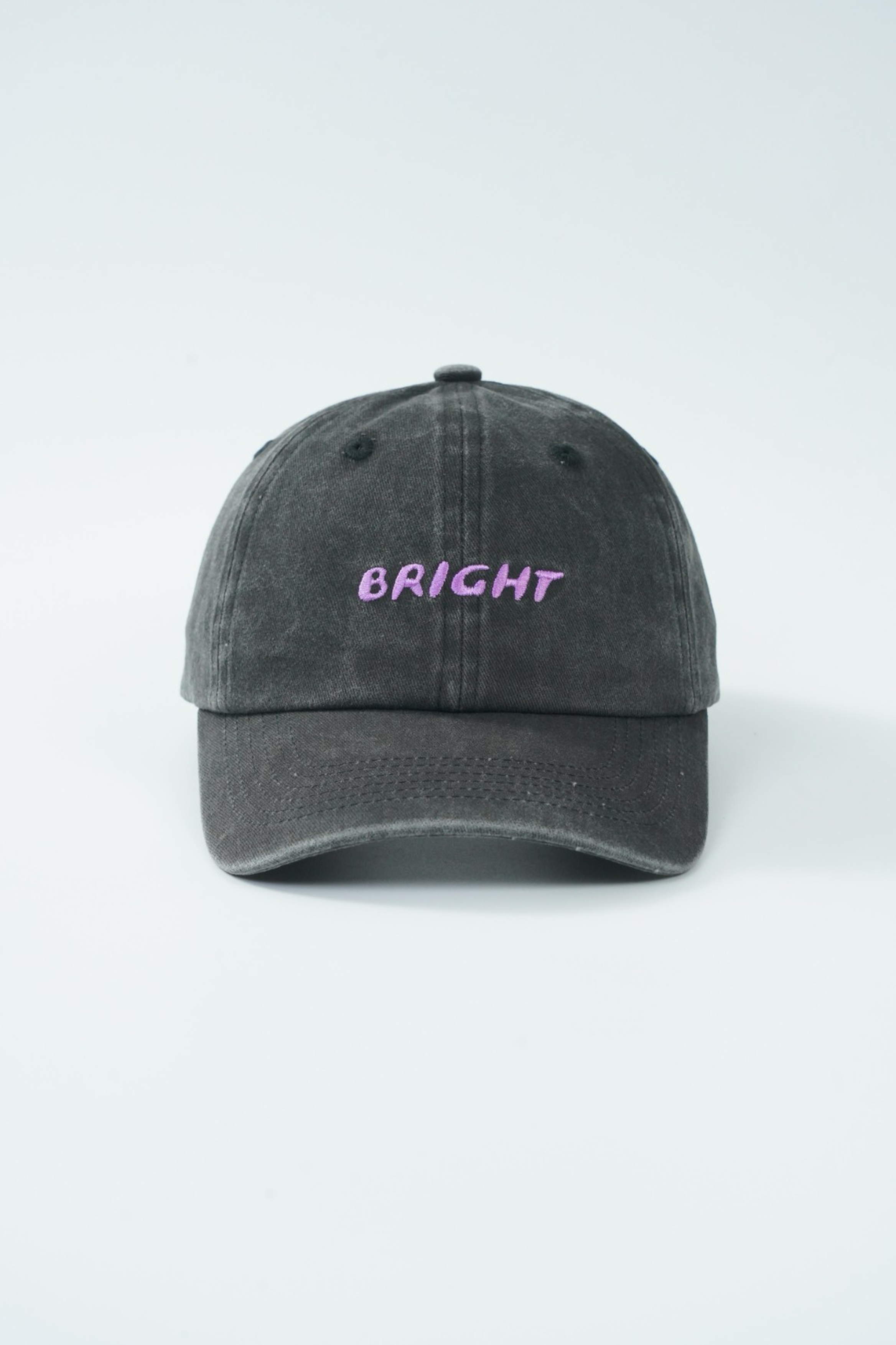 Bright Cap (Washed Black With Purple Logo)
