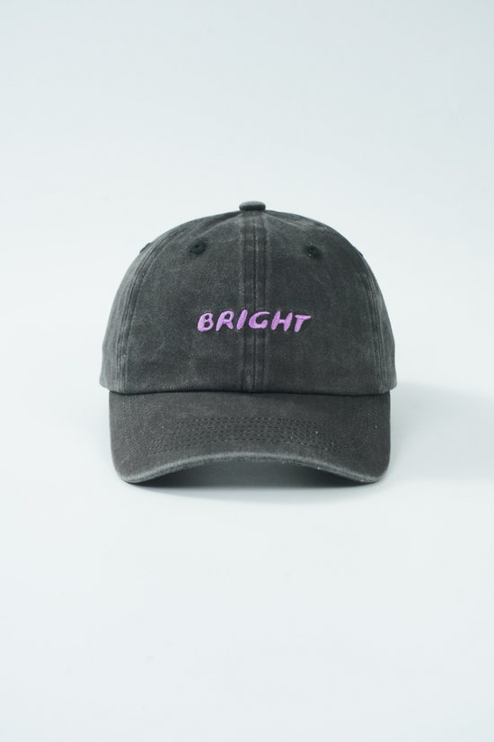 Bright Cap (Washed Black With Purple Logo)